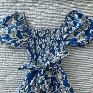 Lilly Pulitzer Blue and White Floral Jumpsuit